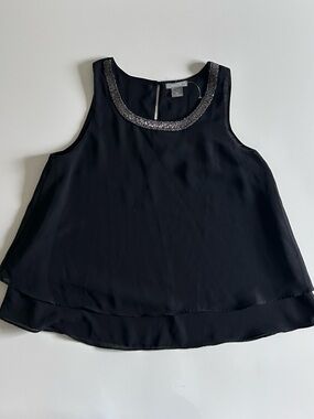 NWOT Angie Black Sheer Sequin Blouse - M